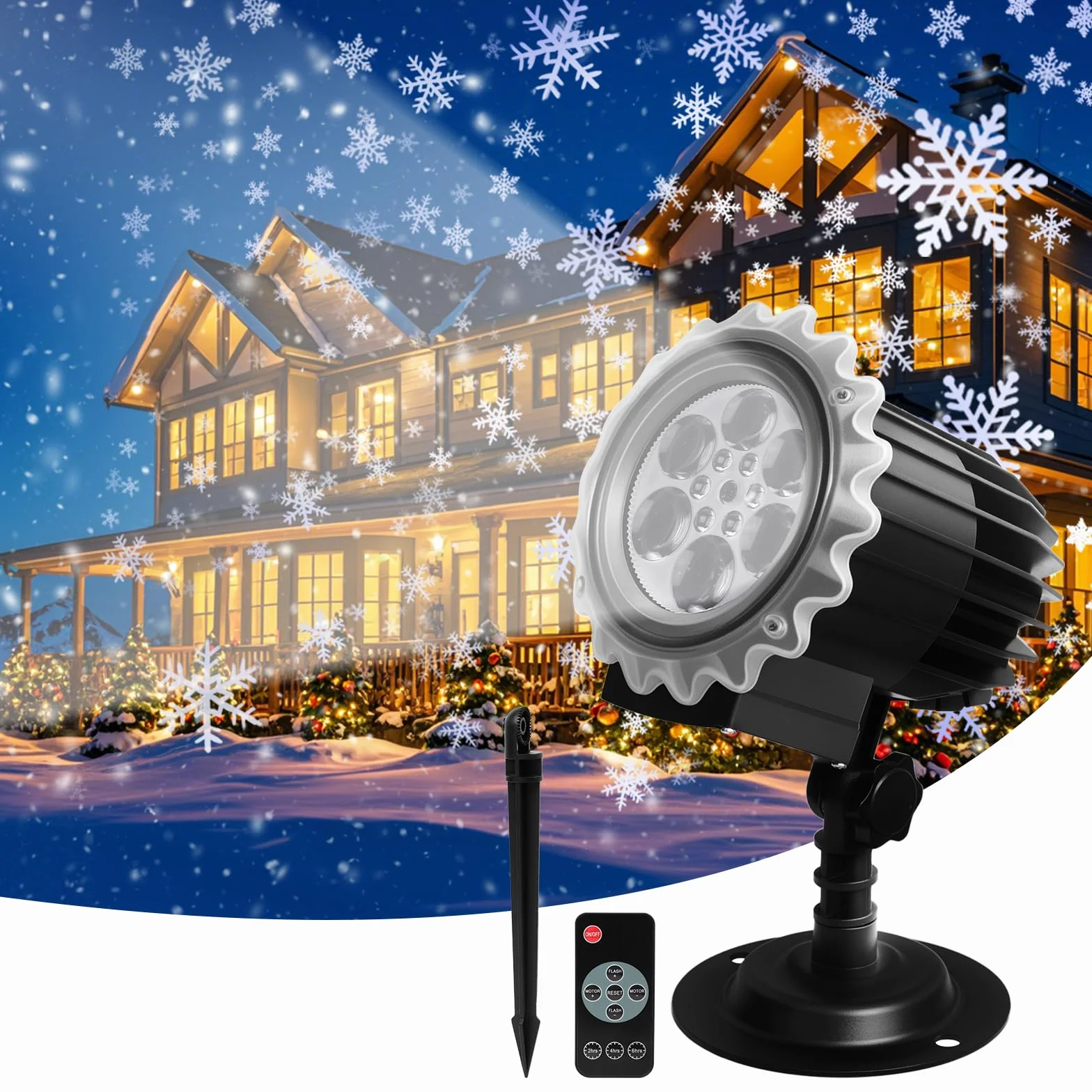 Projecteur Noël Extérieur LED 3D Flocon de Neige Étanche IP65 Décoration Lumière Effet Chute de Neige