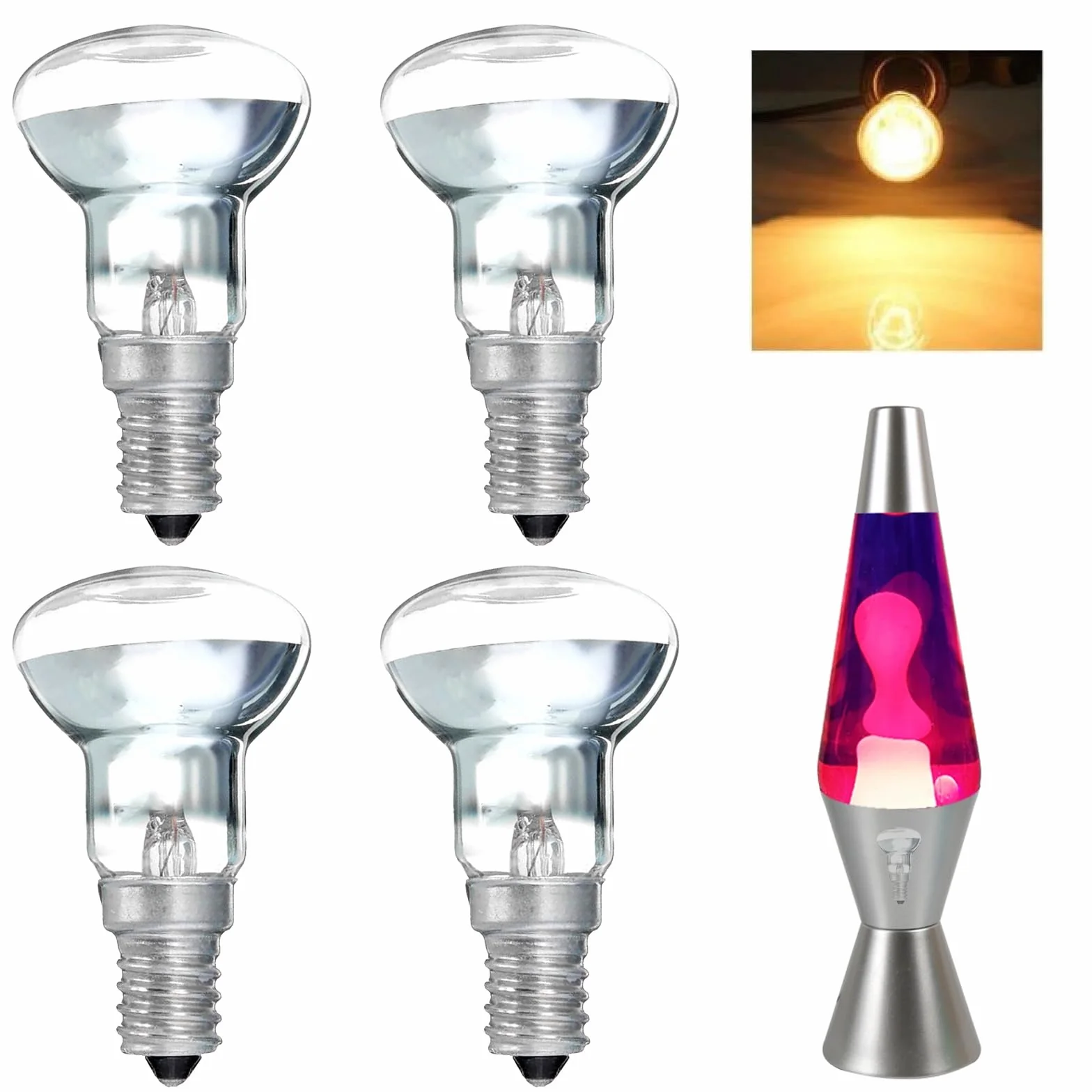 Ampoule de Lampe à Lave, 4 Pièces, Ampoule Lampe Lave, Ampoule à Réflecteur, pour Chauffer Lampe à Bulles