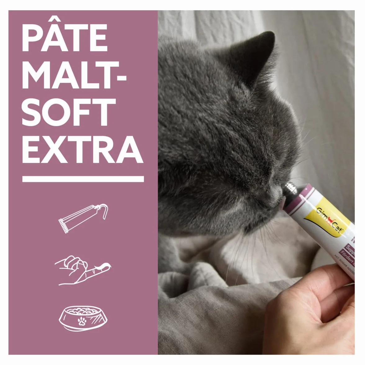 GimCat Pâte Malt-Soft Extra Anti-Hairball pour chats, 1 tube 200 g