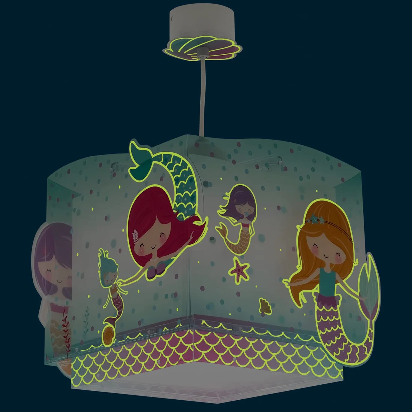 Dalber Lampe Suspension enfant Sirènes Mermaids E27 Turquoise