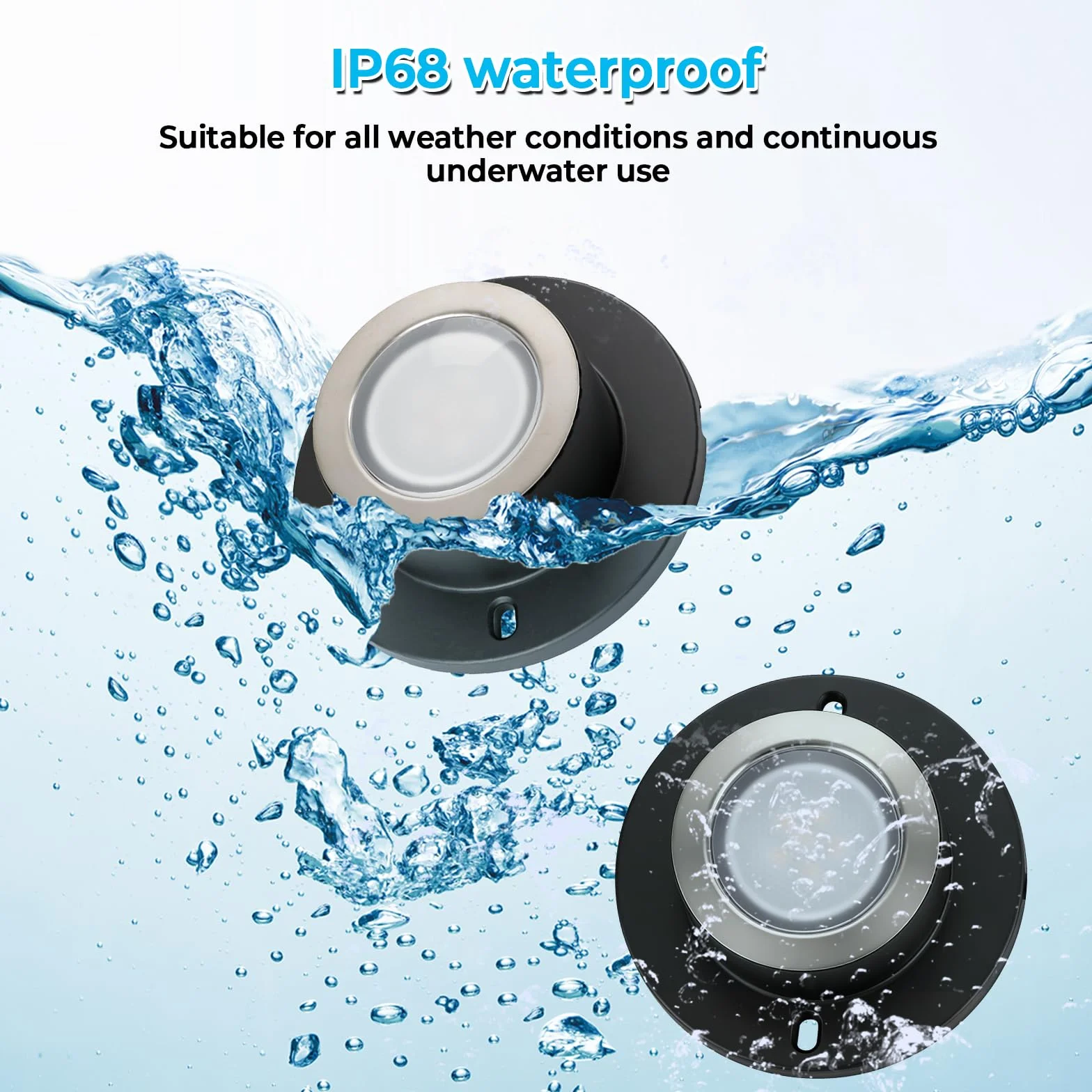 Projecteurs paysagers sous-marins RGB IP68 avec télécommande 4 lampes éclairage de bassin submersible