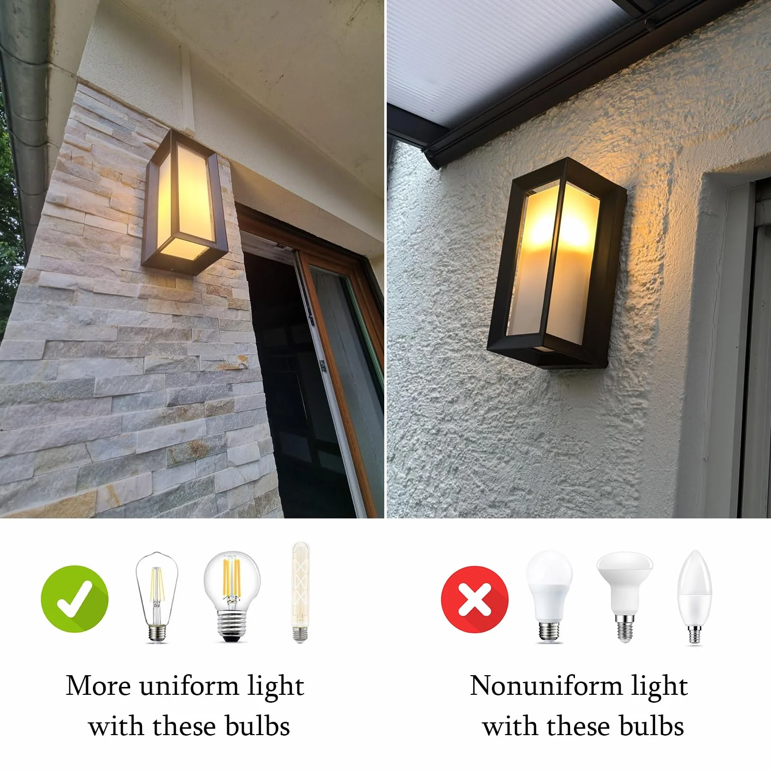Klighten Applique Murale E27 IP65 Moderne Imperméable 60W Noir PC Aluminium