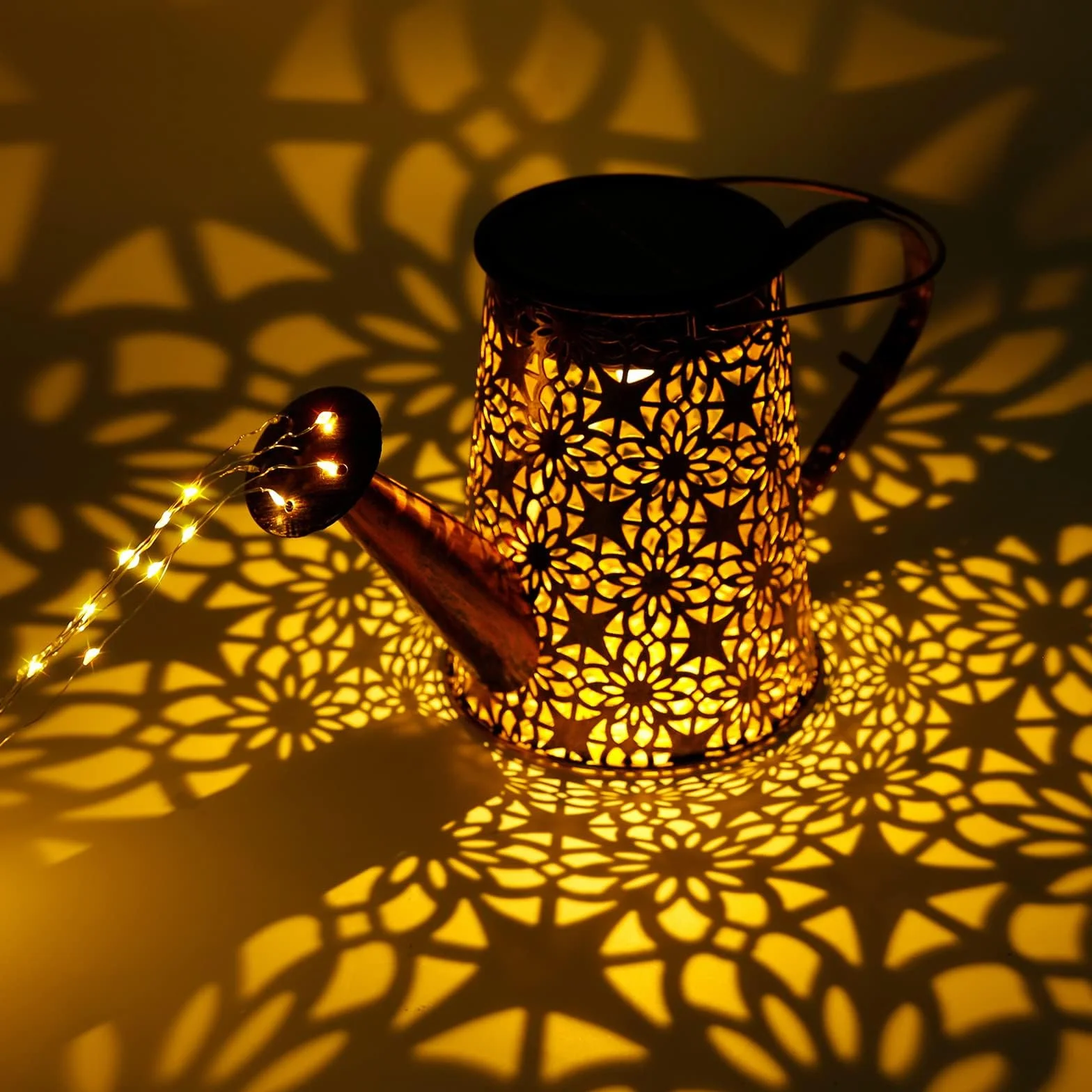 Arrosoir Solaire Extérieur Guirlandes Lumineuses ES Décoration Jardin avec Support en Forme d'Étoile