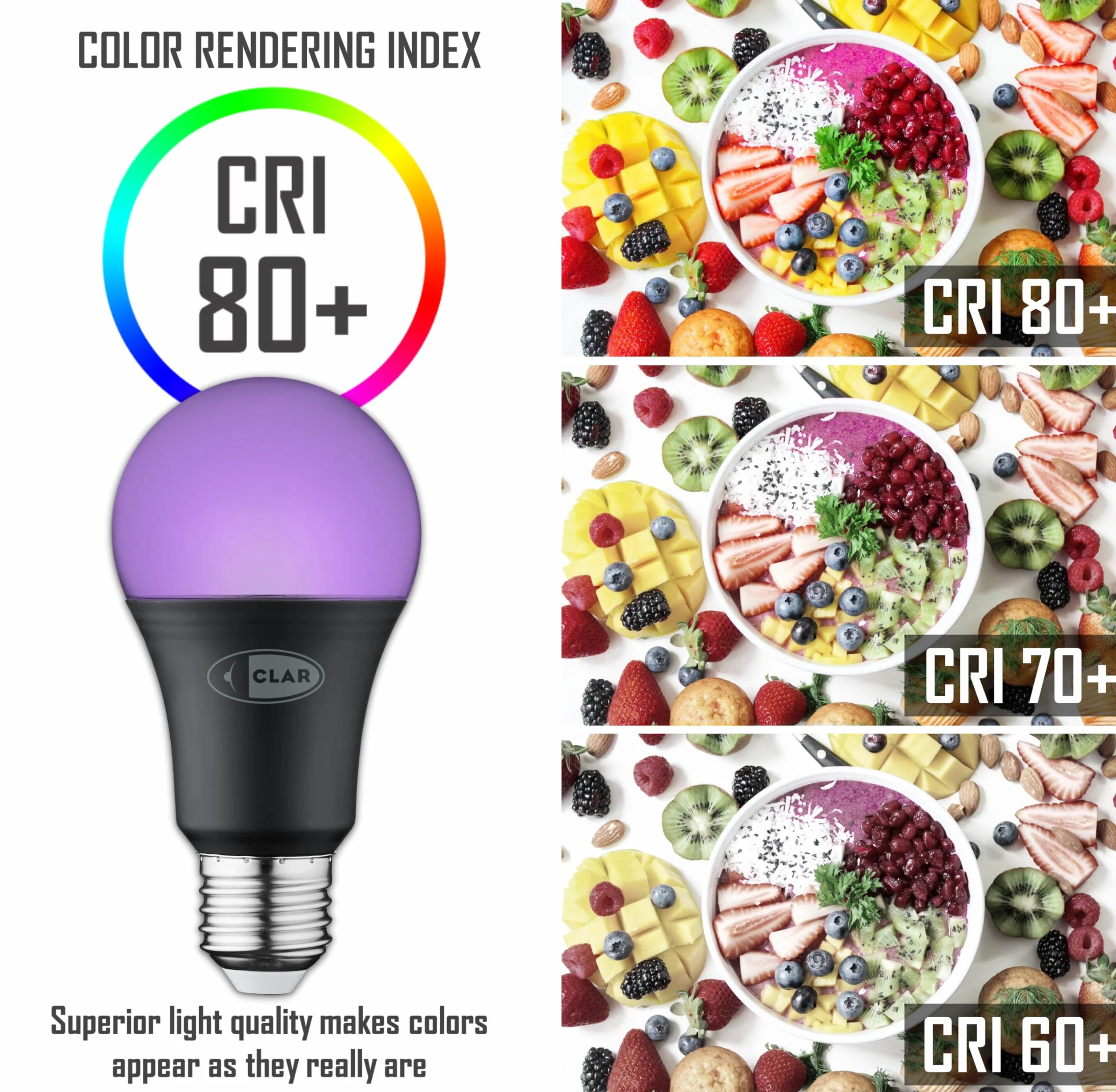 CLAR Ampoule LED UV Noire E27 10W Lot de 5 Disco