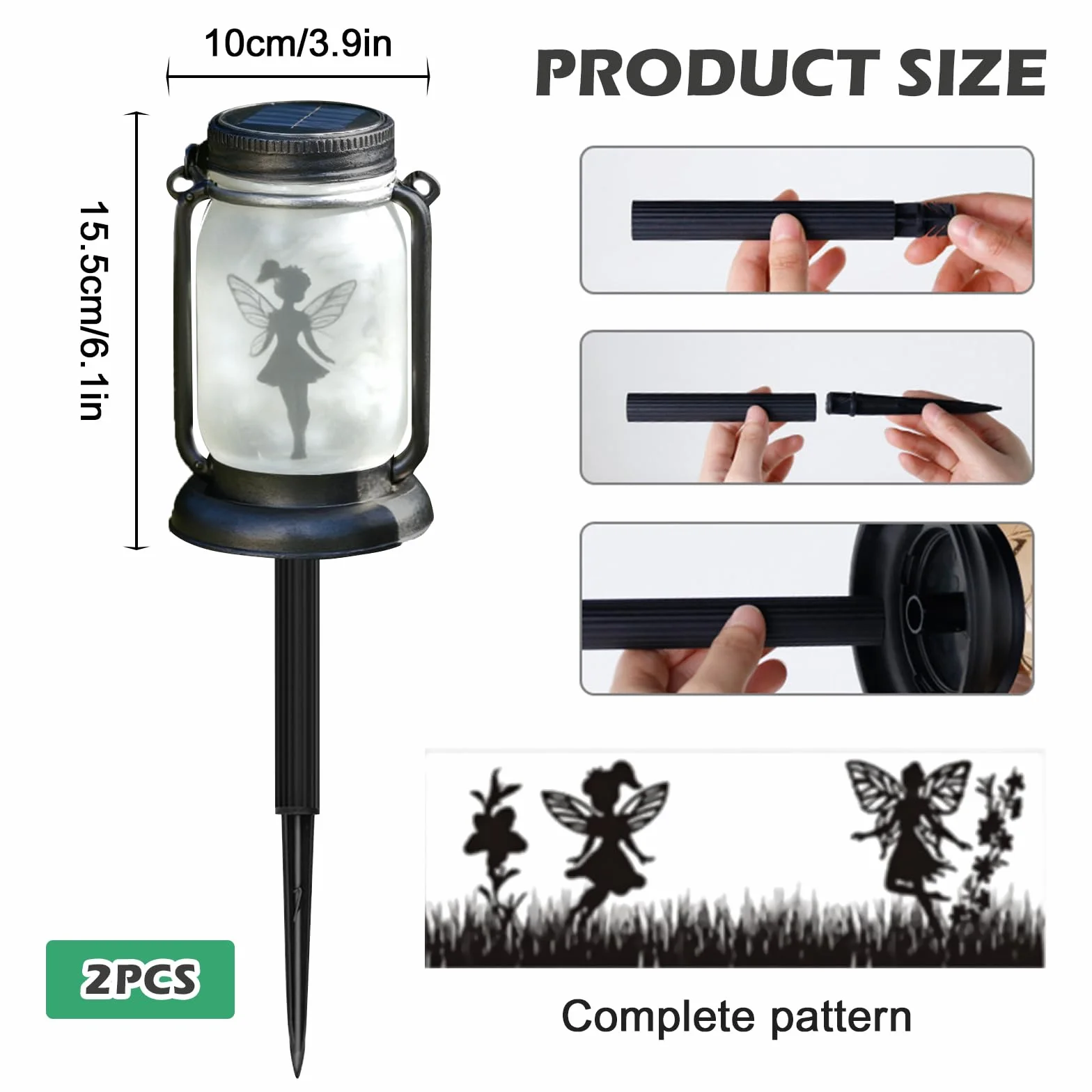 Lampes solaires à suspendre extérieur IP65 étanches, lanternes solaires jardin décoration papillon bocal patio
