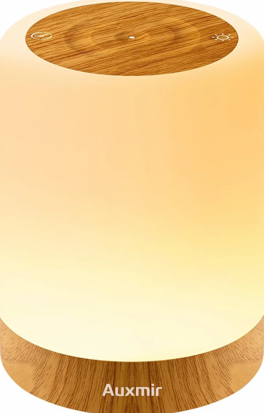 Auxmir Lampe de Chevet LED 256 Couleurs RVB, Veilleuse sans Fil avec Minuteur, 3000mAh Rechargeable USB