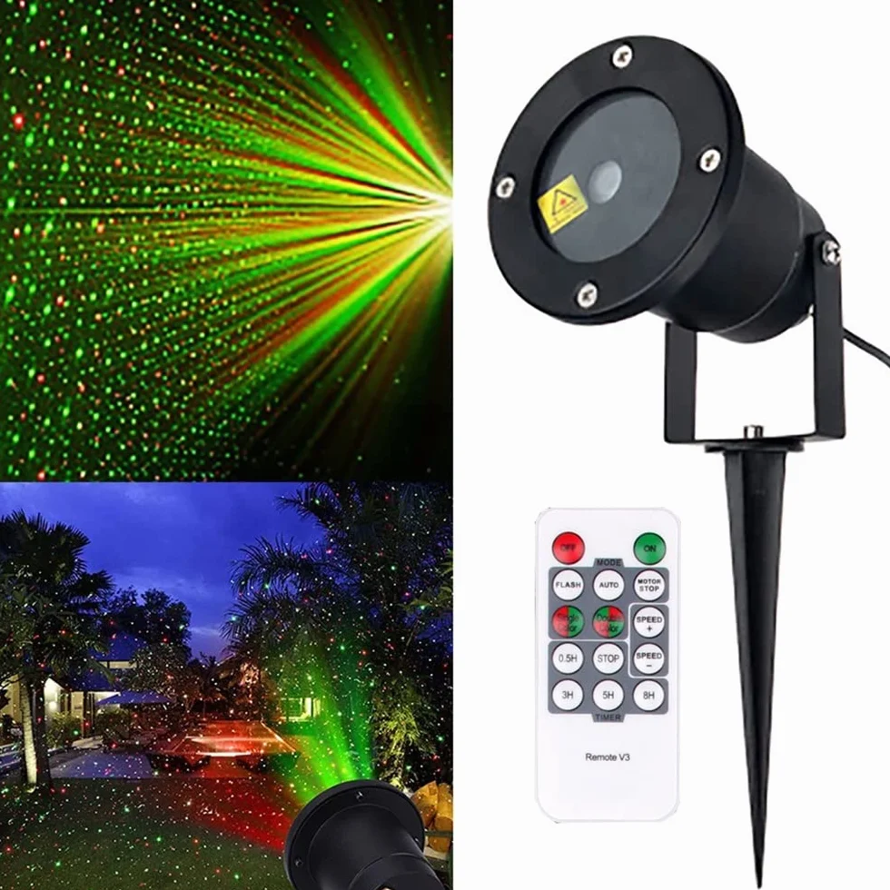 SAKEMA Projecteur de Noël LED Extérieur Vert Rouge Étoiles Décoration Fête Vacances