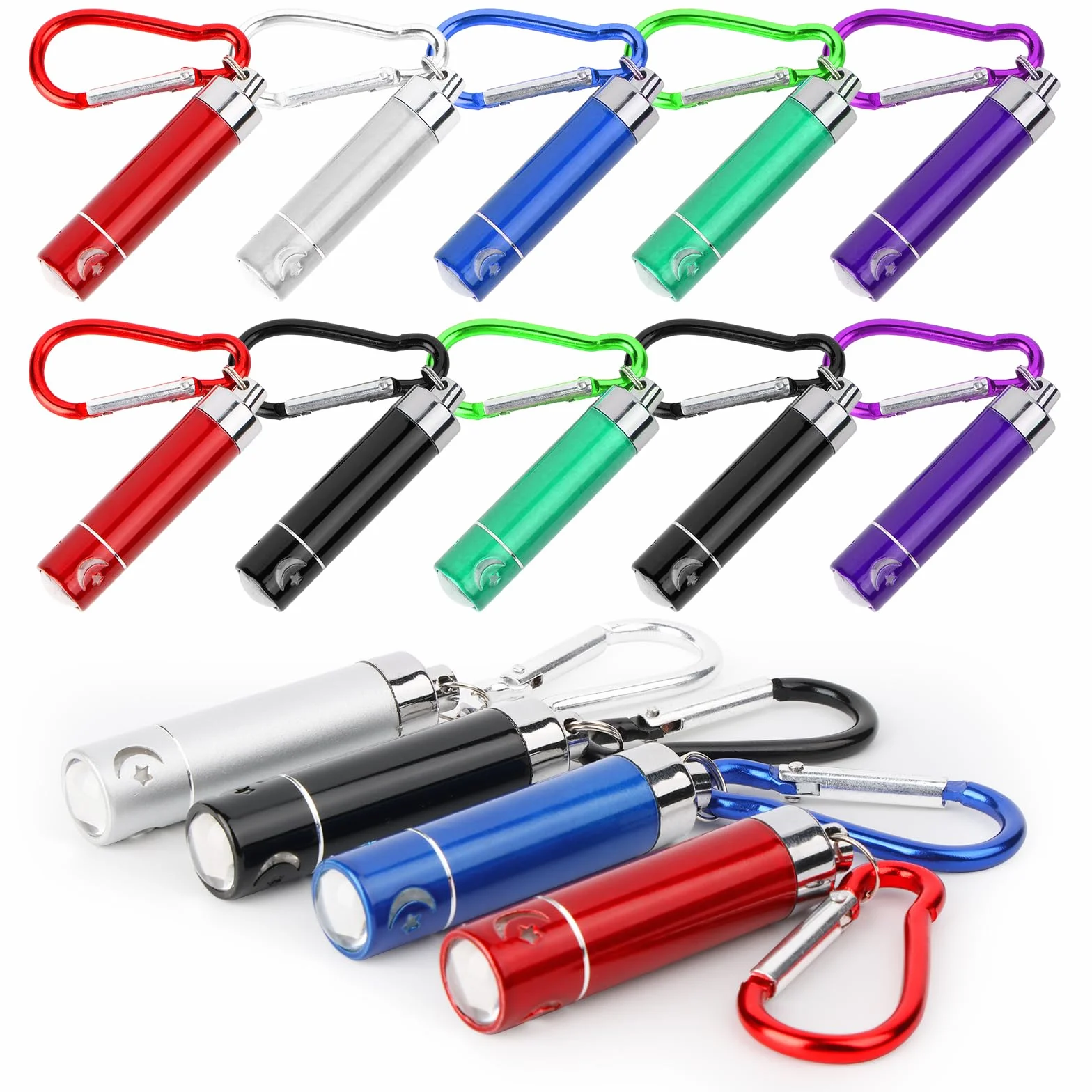 Lot de 14 lampes de poche LED colorées pour enfants - Mini lampe de poche pour camping et plein air