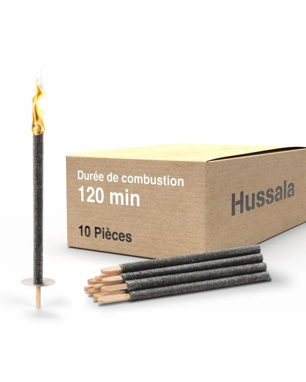 Hussala Diamond Torches en cire 120 min 10 pièces