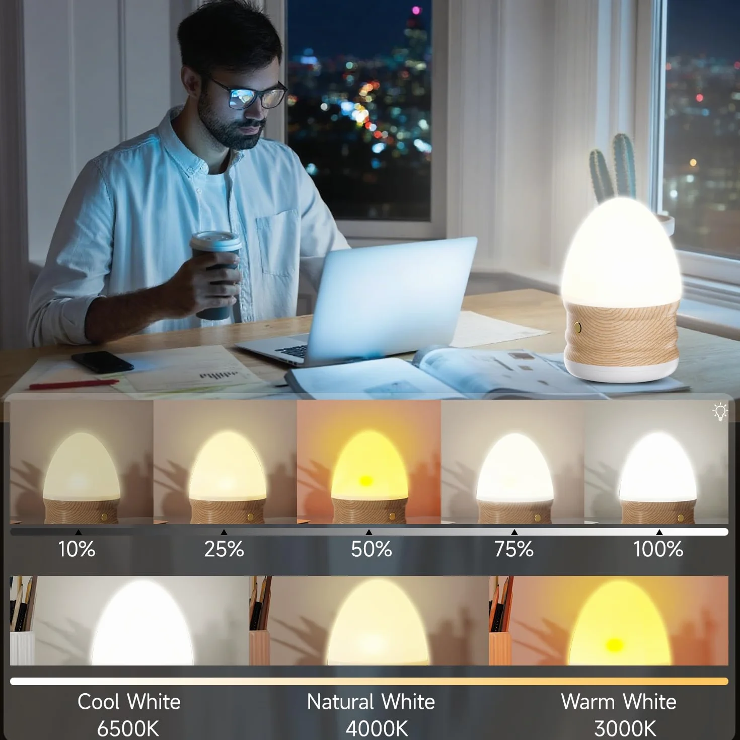 Lampe de Luminothérapie 13 000 Lux, Lampe Lumière du Jour sans UV, 3 Températures de Couleur, Variateur, Minuterie, Télécommande