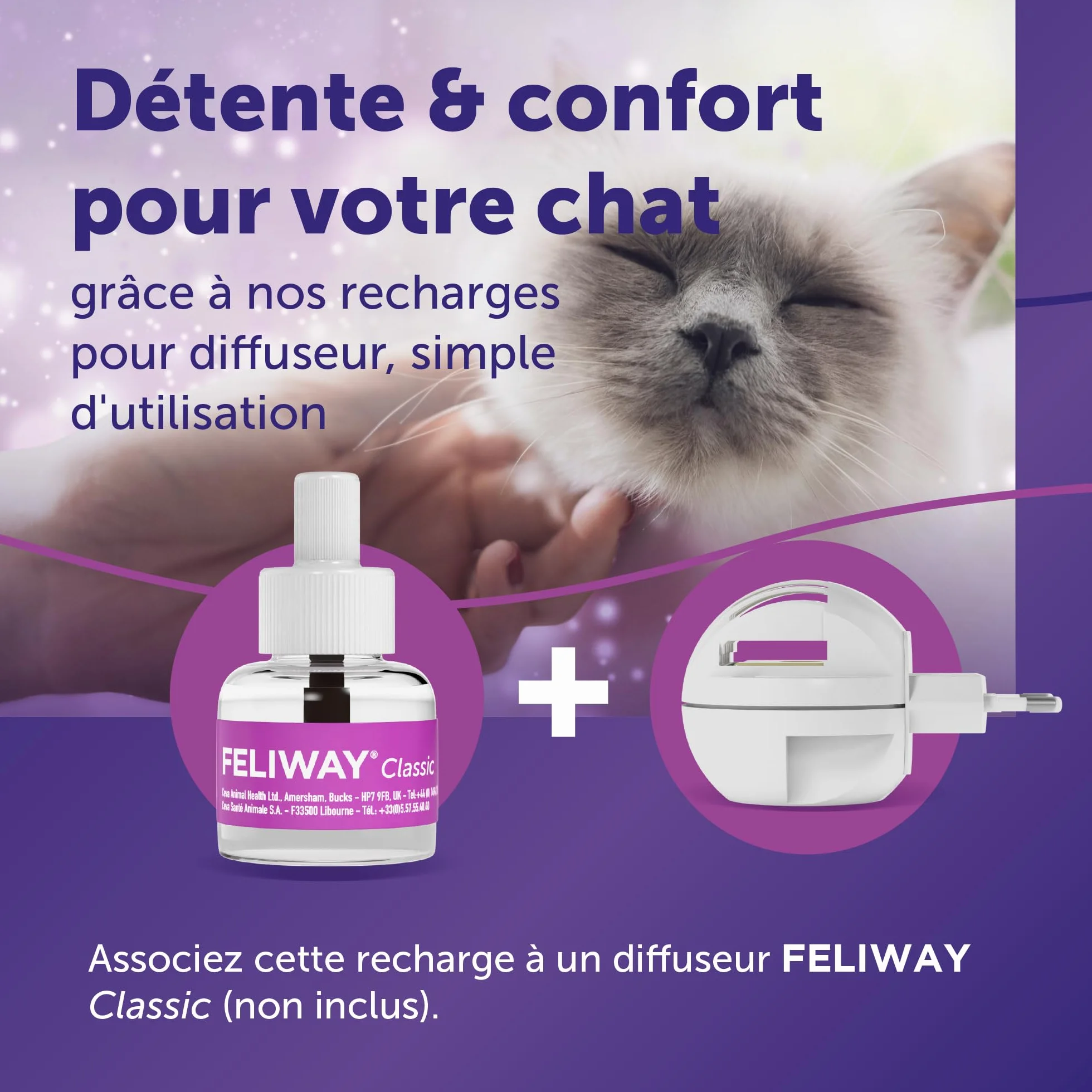 FELIWAY Classic Anti-Stress pour Chat Pack économique 3 recharges 3x30 Jours