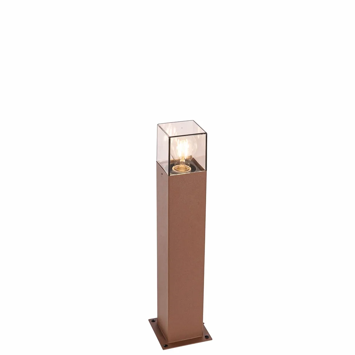 QAZQA Lampe sur pied extérieur 1 lumière L 12 cm Brun rouille Rustique