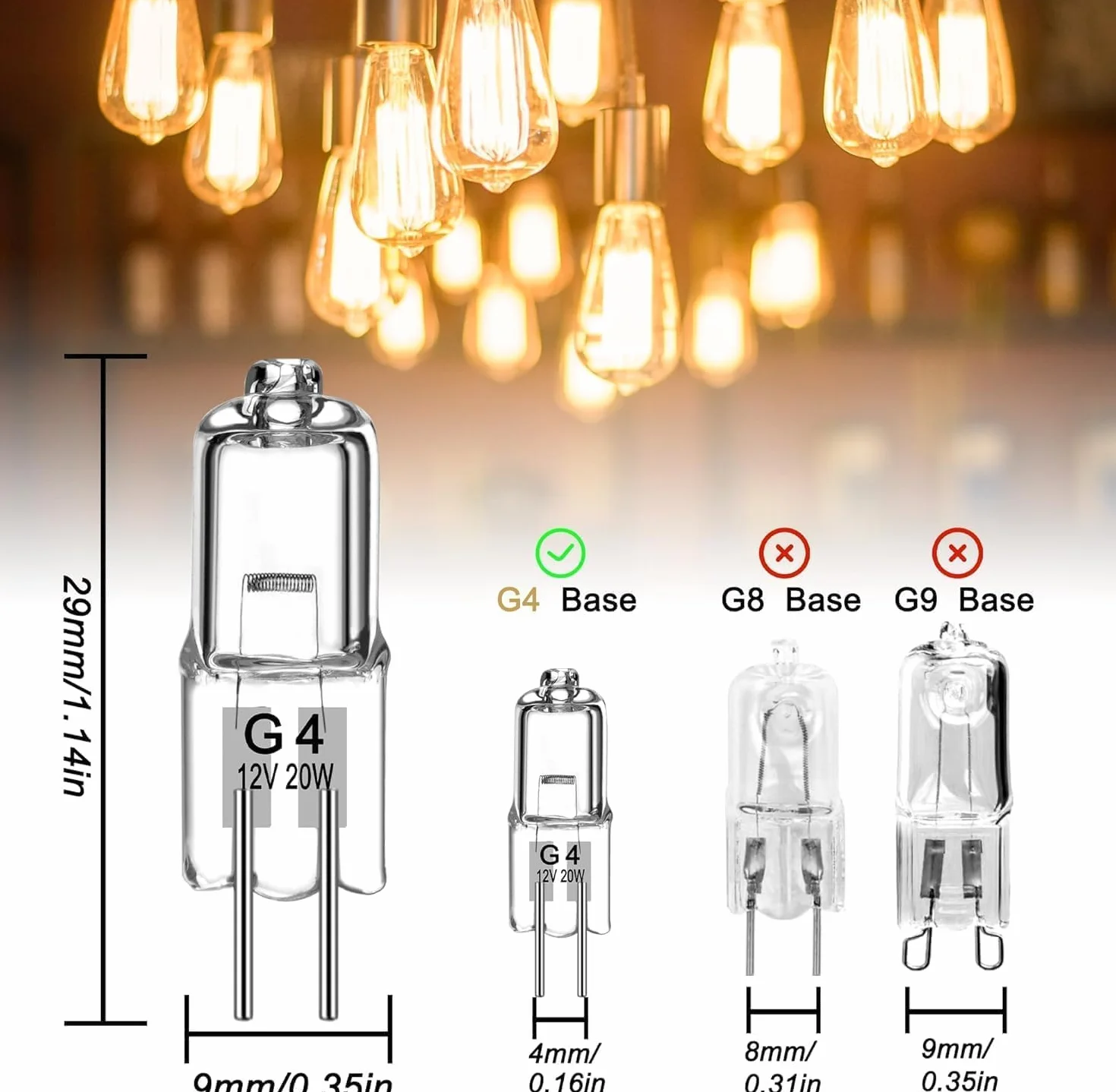Ampoules Halogènes G4 12v 20w Dimmable Blanc Chaud 280lm 2800k 20 Pièces