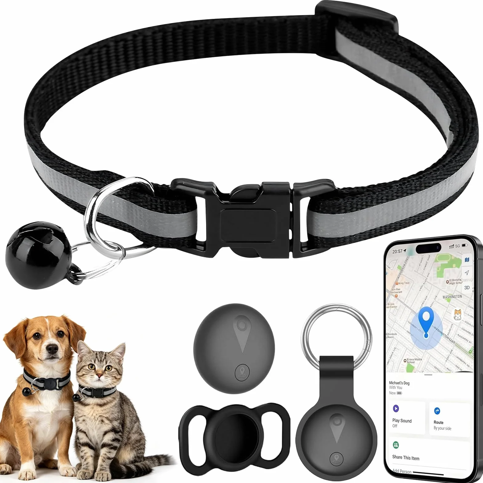 Collier GPS Chat Traceur 2026 Nouveau Localisation Temps Réel Imperméable Durable iOS Android