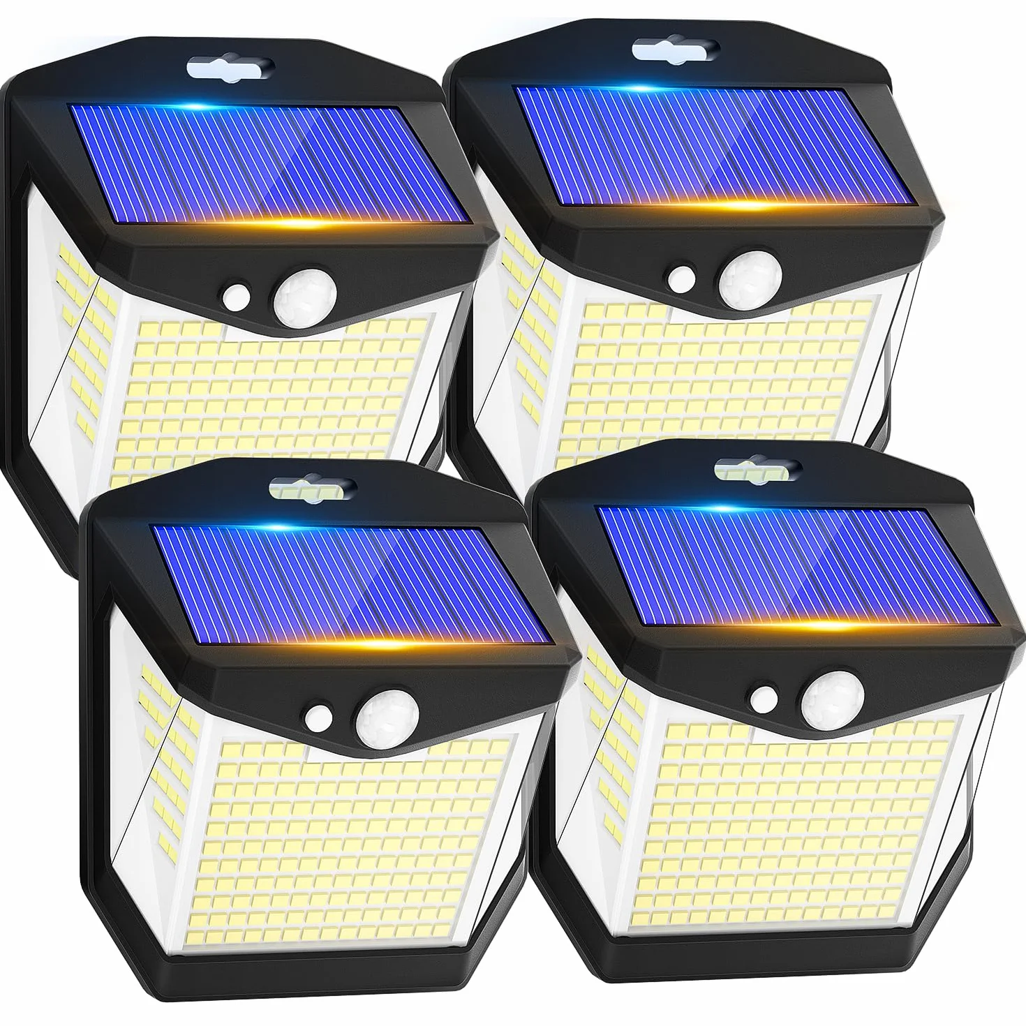 Vanranger Lampe Solaire Exterieur Détecteur Mouvement 248 LED IP65 Etanche 270° Sécurité sans Fil Lot de 4