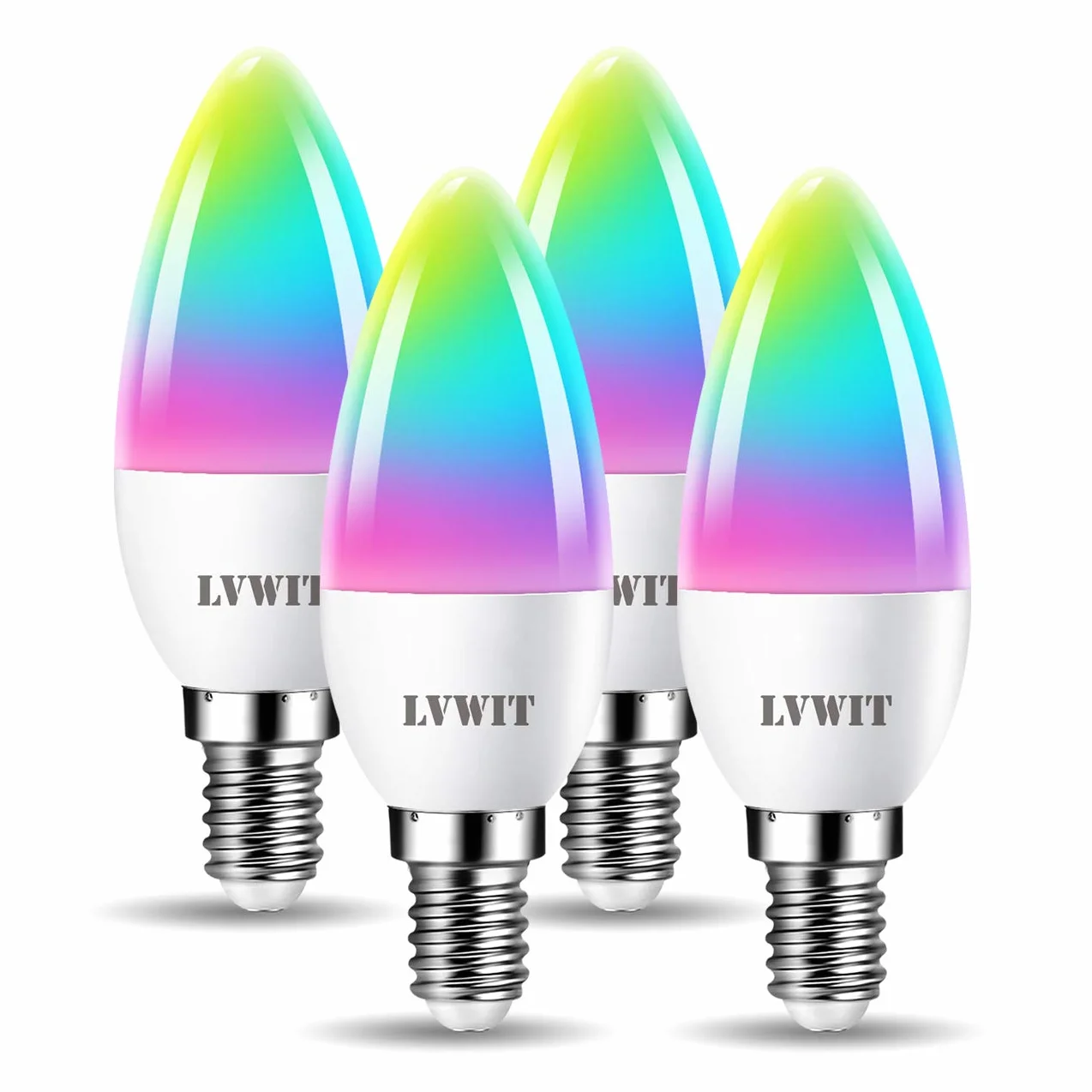 Ampoule Connectée E14 4.9W LED Bougie WIFI, Compatible Alexa Google Assistant, 470Lm, Lot de 4