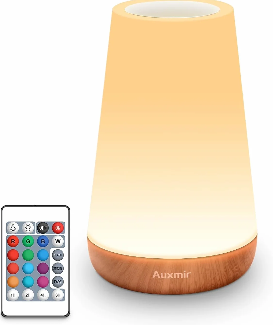 Auxmir Lampe de Chevet Tactile RGB 13 Couleurs 2500mAh Rechargeable USB sans Fil Télécommande
