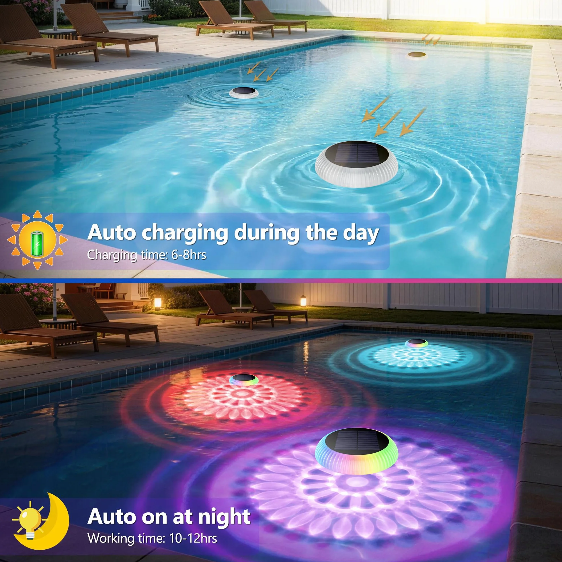Lampe Solaire Extérieur LED Piscine Flottante IP67 Étanche Télécommande RGB Submersible Éclairage Jardin Bassin