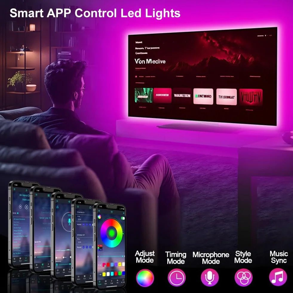 Ruban LED 6M avec Télécommande 44 Touches et APP, PSTAR