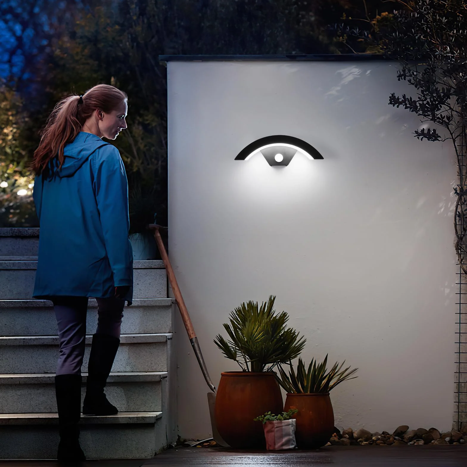 Comely 24W Applique Murale Exterieure LED IP65 Détecteur de Mouvement 6500K Noir