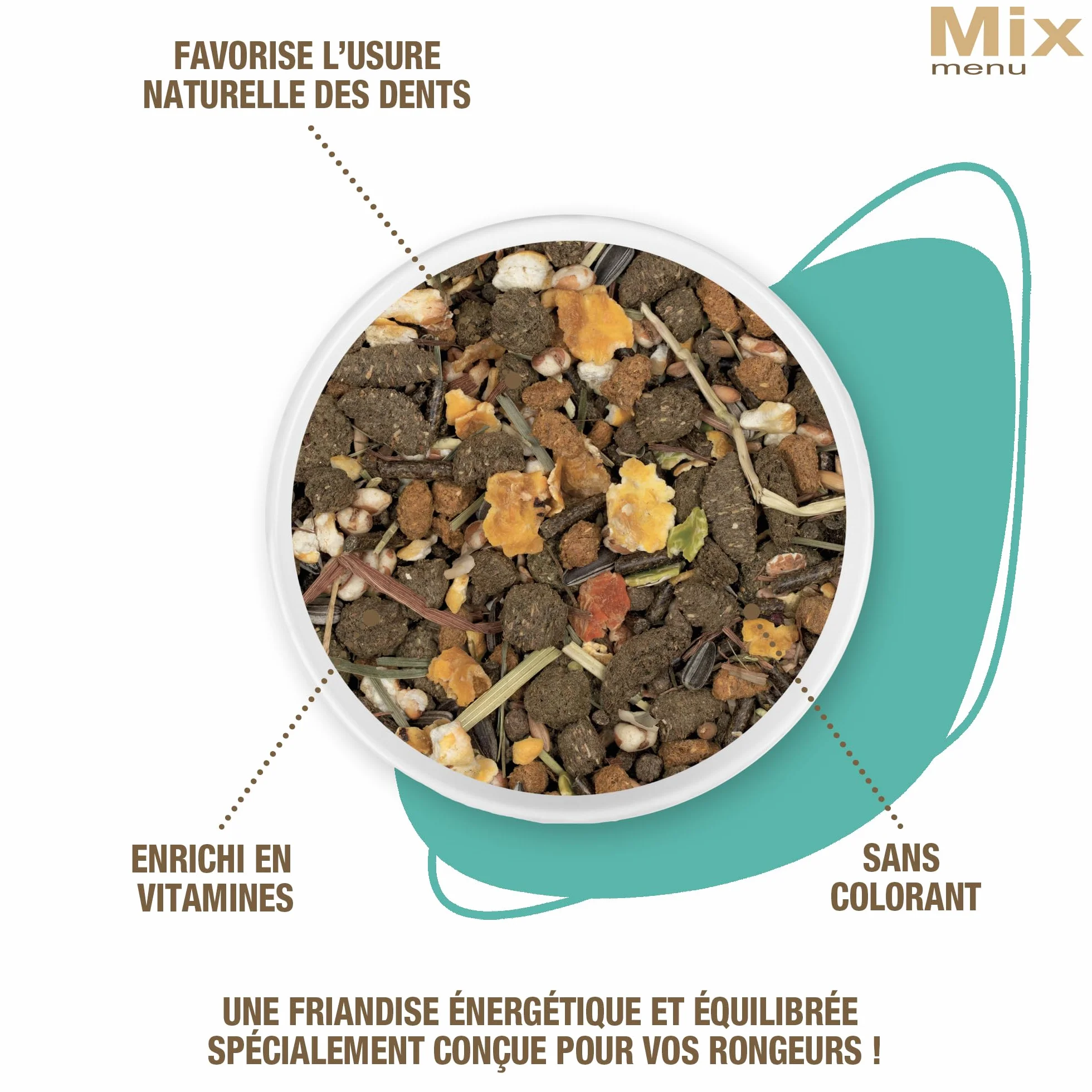 Menu Mix pour Rongeurs Herbivores Lapins Nains Cochon d'Inde Chinchillas Dègues Graines Céréales Légumes 3KG