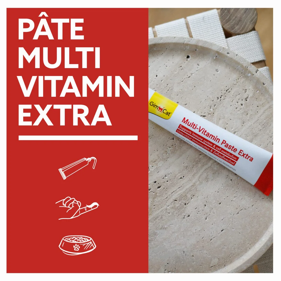 GimCat Pâte Multi-Vitamin Extra Snack chats bêta-glucane oméga-3 oméga-6 1 tube 50 g