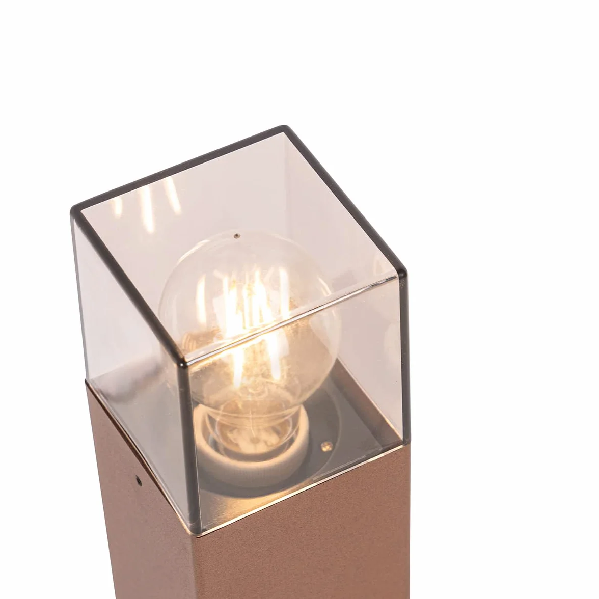 QAZQA Lampe sur pied extérieur 1 lumière L 12 cm Brun rouille Rustique