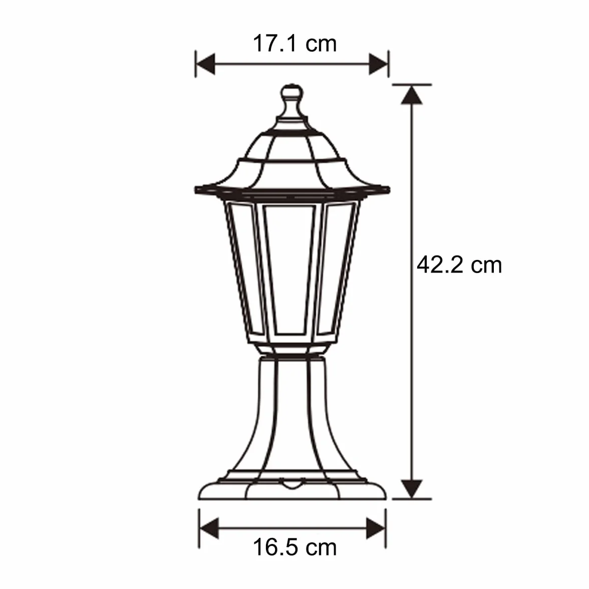 CGC Lighting latarnia ogrodowa czarna słup lampa LED na zewnątrz