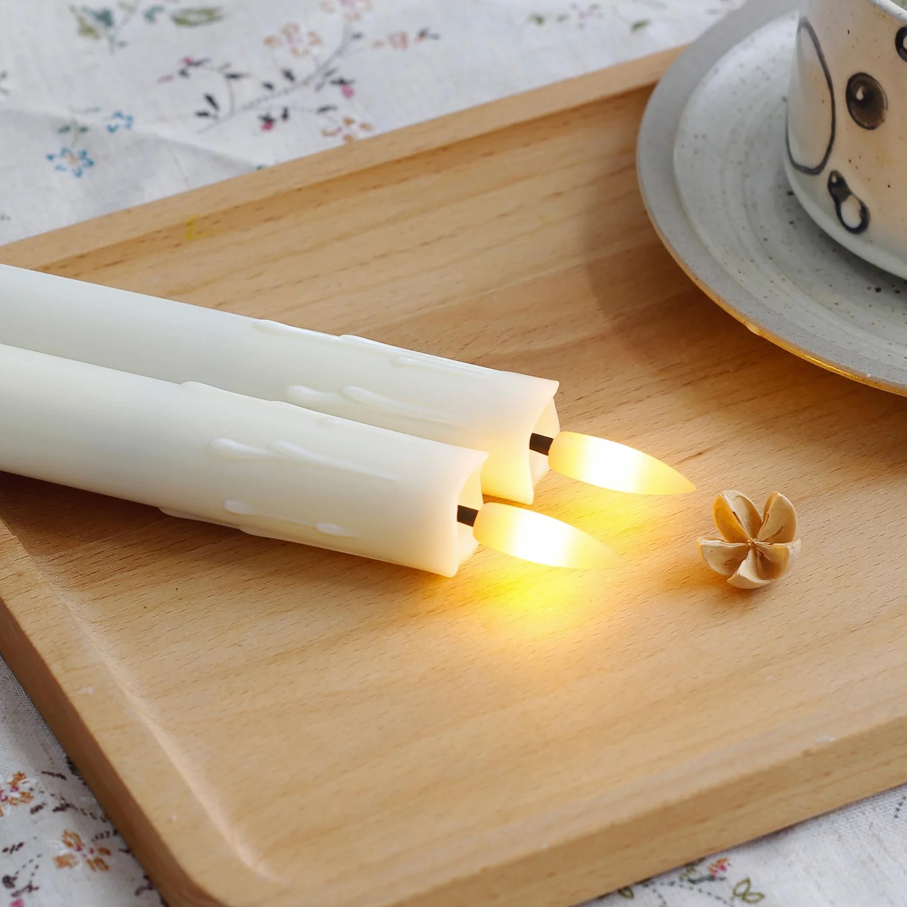 Bougies vacillantes sans flamme lot de 8 19cm ivoire LED à piles avec télécommandes et minuterie