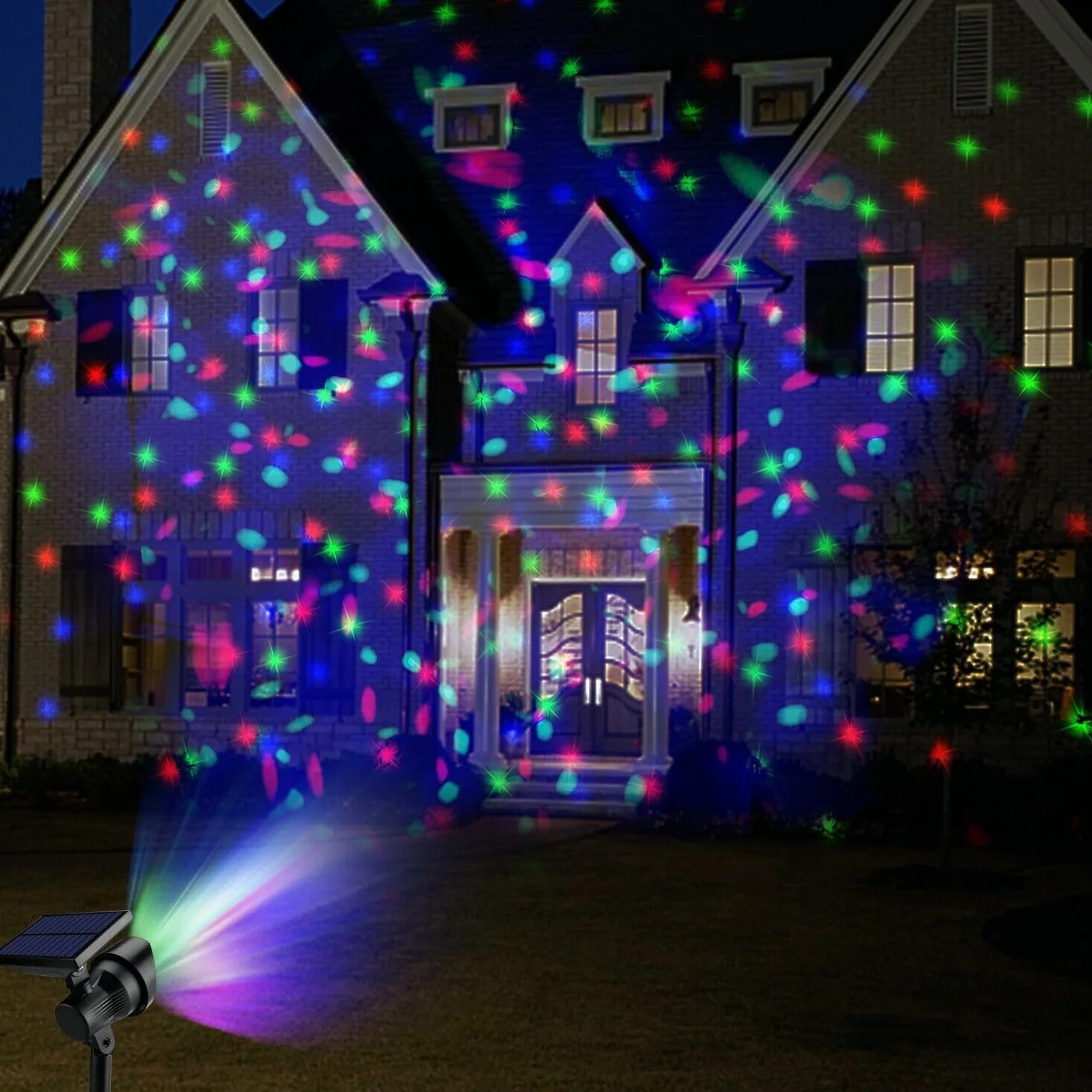 Projecteur d'étoiles LED solaire RVB extérieur avec télécommande