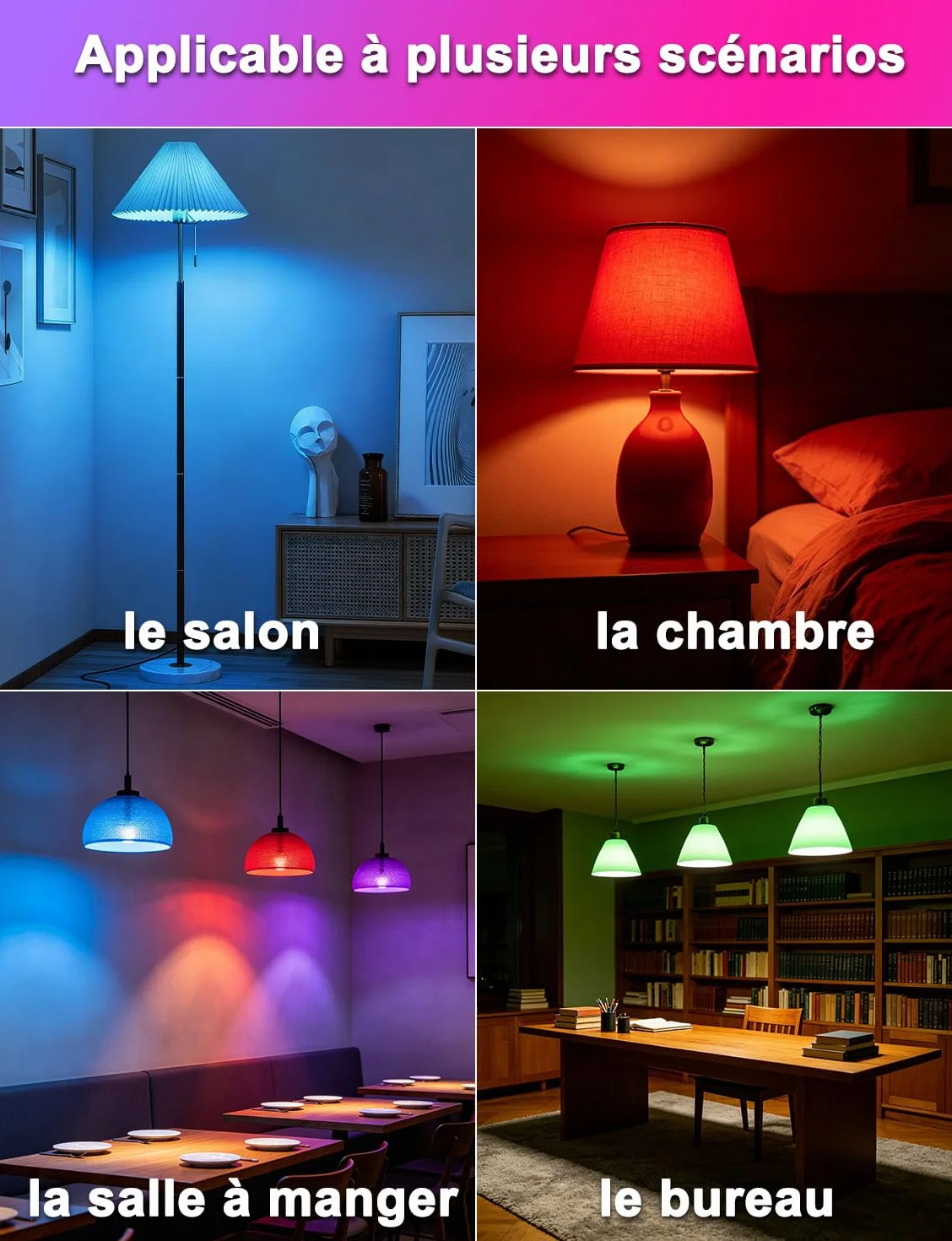Ampoule LED RGB Télécommandée iLC E27 900LM 6000K 12 Couleurs Minuterie