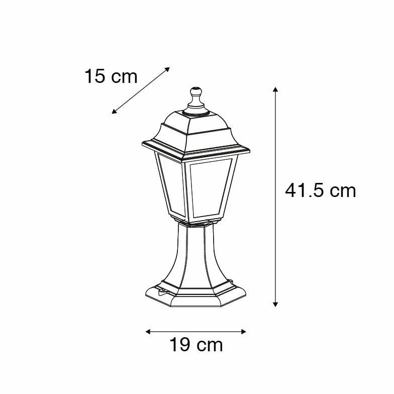 QAZQA Lampe sur pied extérieur 1 lumière L 150 mm Noir