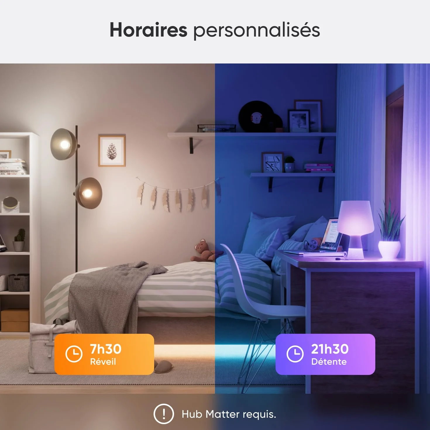 Nanoleaf Matter Essentials Pack de 2 Ampoules LED E27 Connectées RGBW, Lampes Intelligentes Compatibles Alexa Apple Google