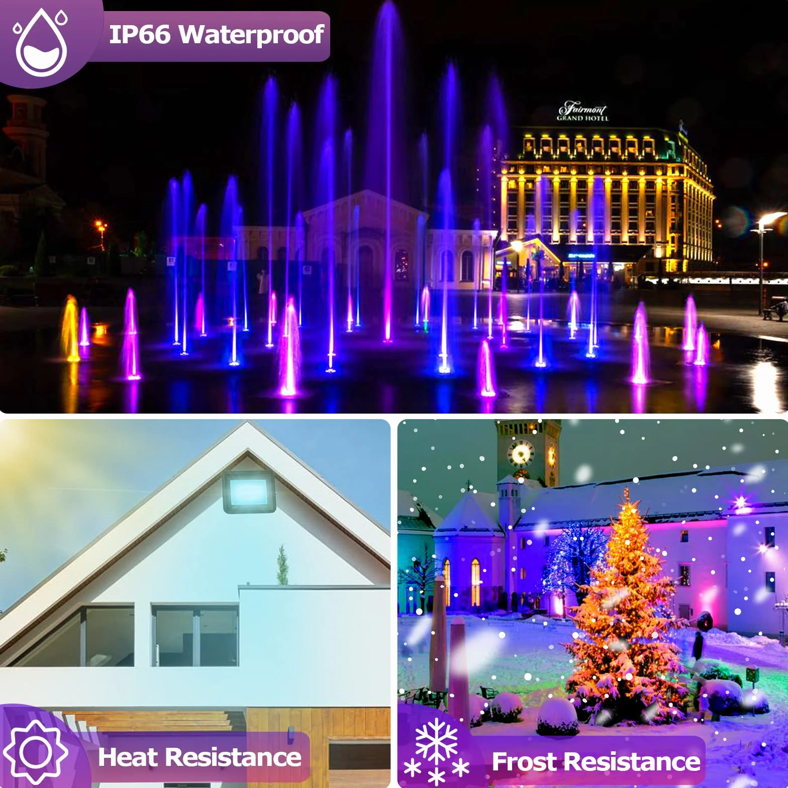 Projecteur LED RGB Extérieur 10W 8pack IP66 Étanche avec Télécommande 16 Couleurs 4 Modes Fonction Mémoire