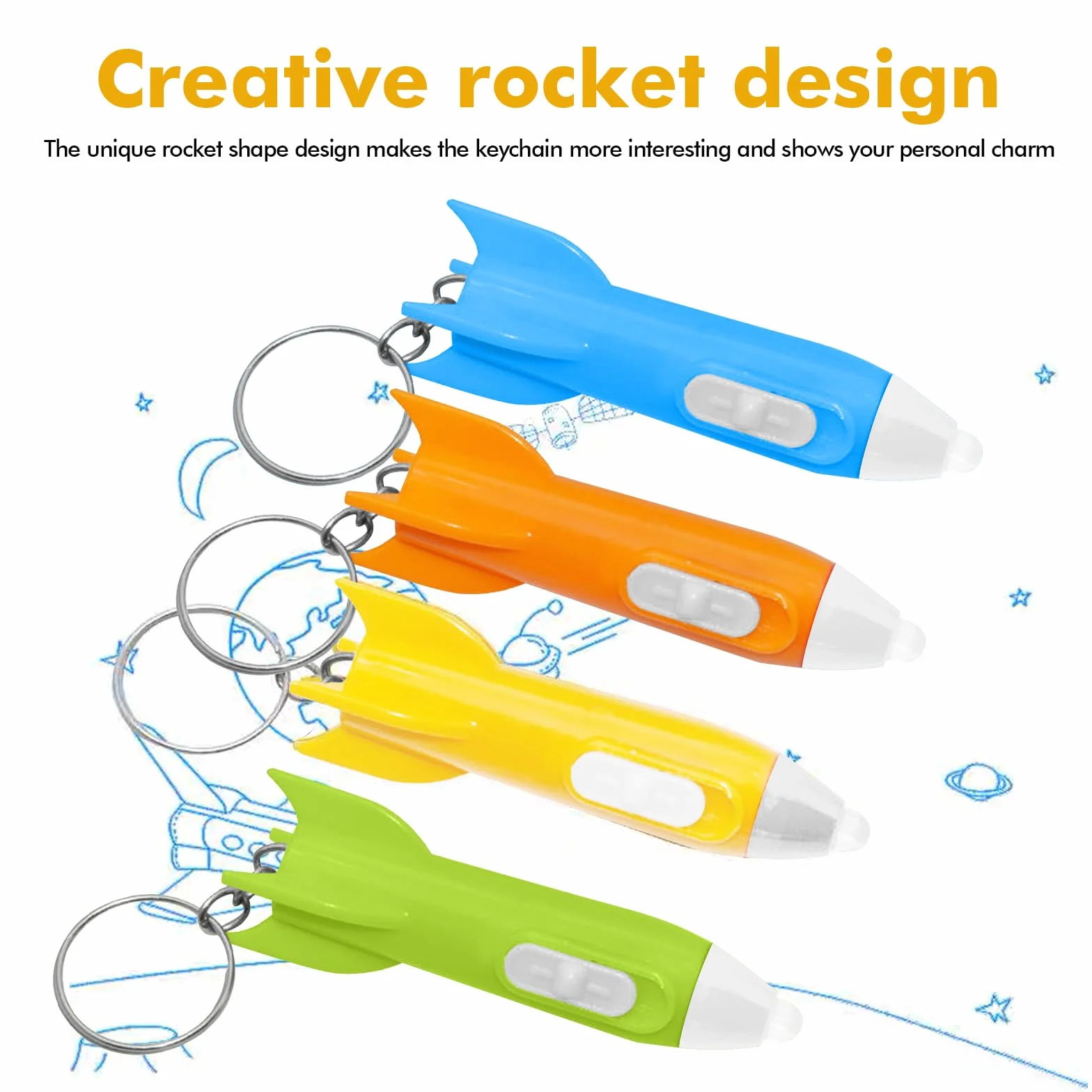 Mini lampes de poche fusées lot de 50 porte-clés jouet lampe de poche cadeau anniversaire enfant