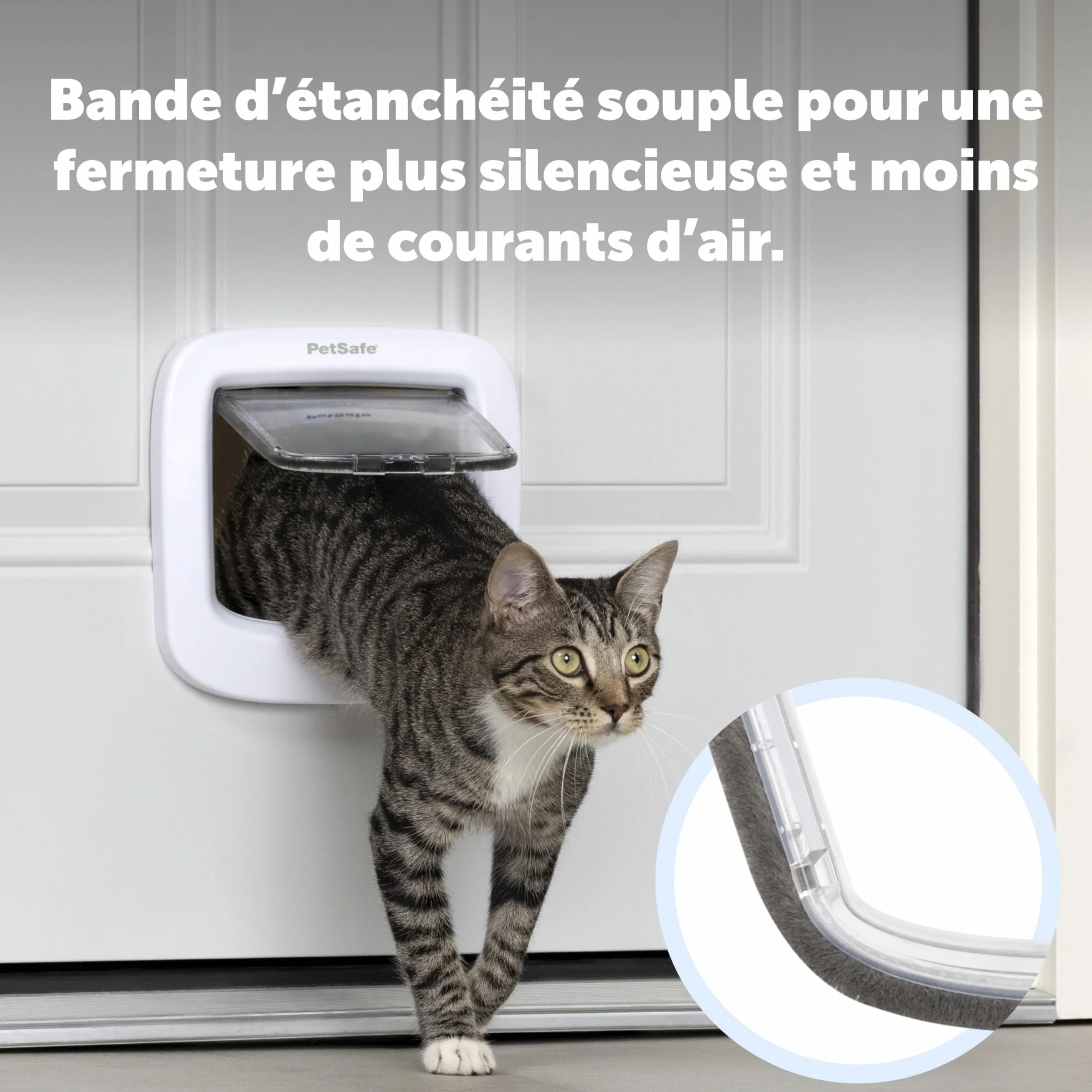 PetSafe Chatière Manuelle 4 Options Fermeture Blanc