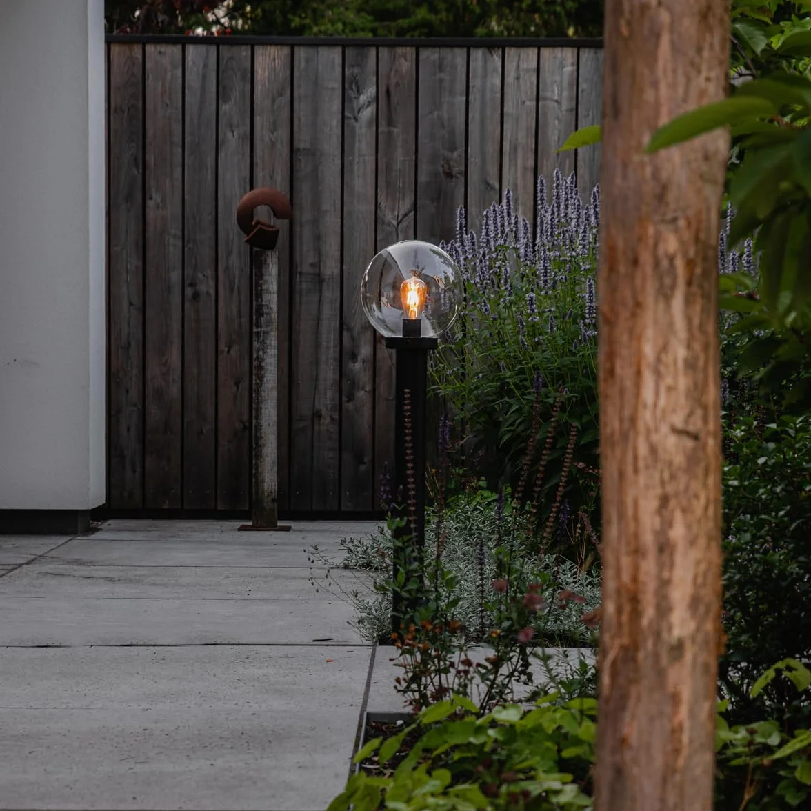 QAZQA Sfera Lampe sur pied extérieur Noir 1 lumière Ø 25 cm