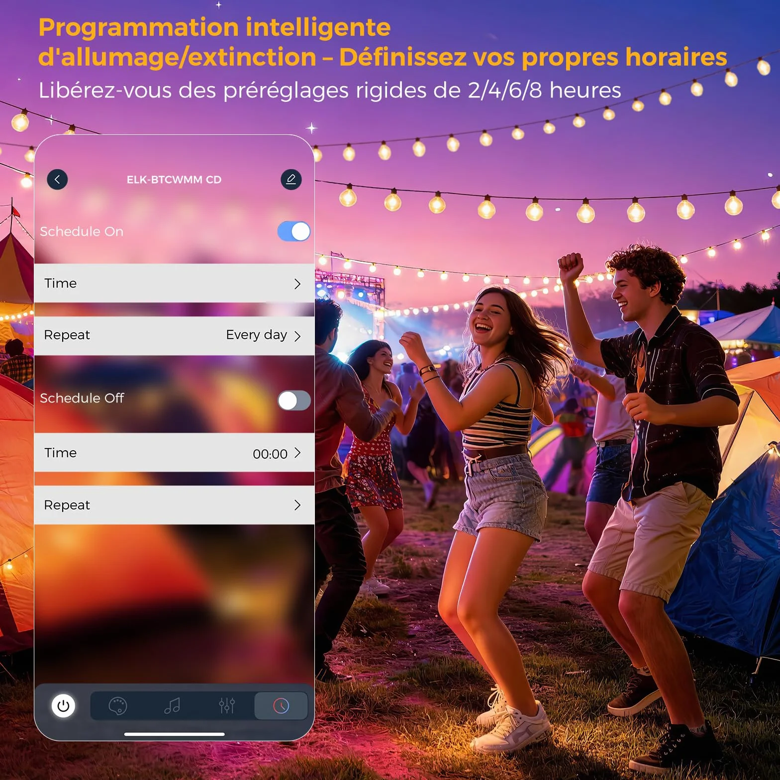 Guirlande Lumineuse Exterieure G40 LED 33,3M avec App & Télécommande Dimmable IP44