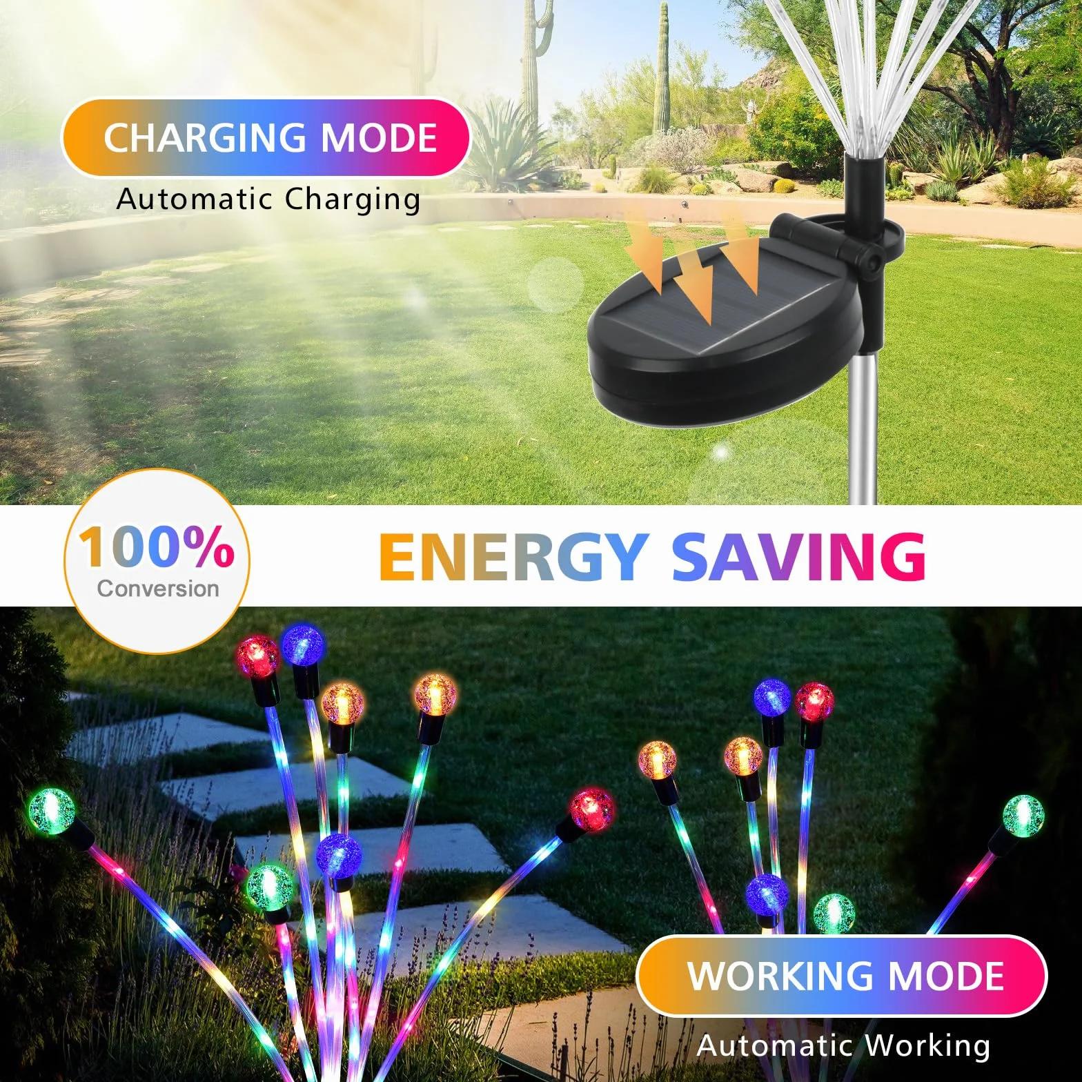 Joltix Lumière Solaire Lucioles 32 LEDs Lampe Solaire Extérieure Étanche Lampes Jardin Firefly Décoration Tête de Bulle