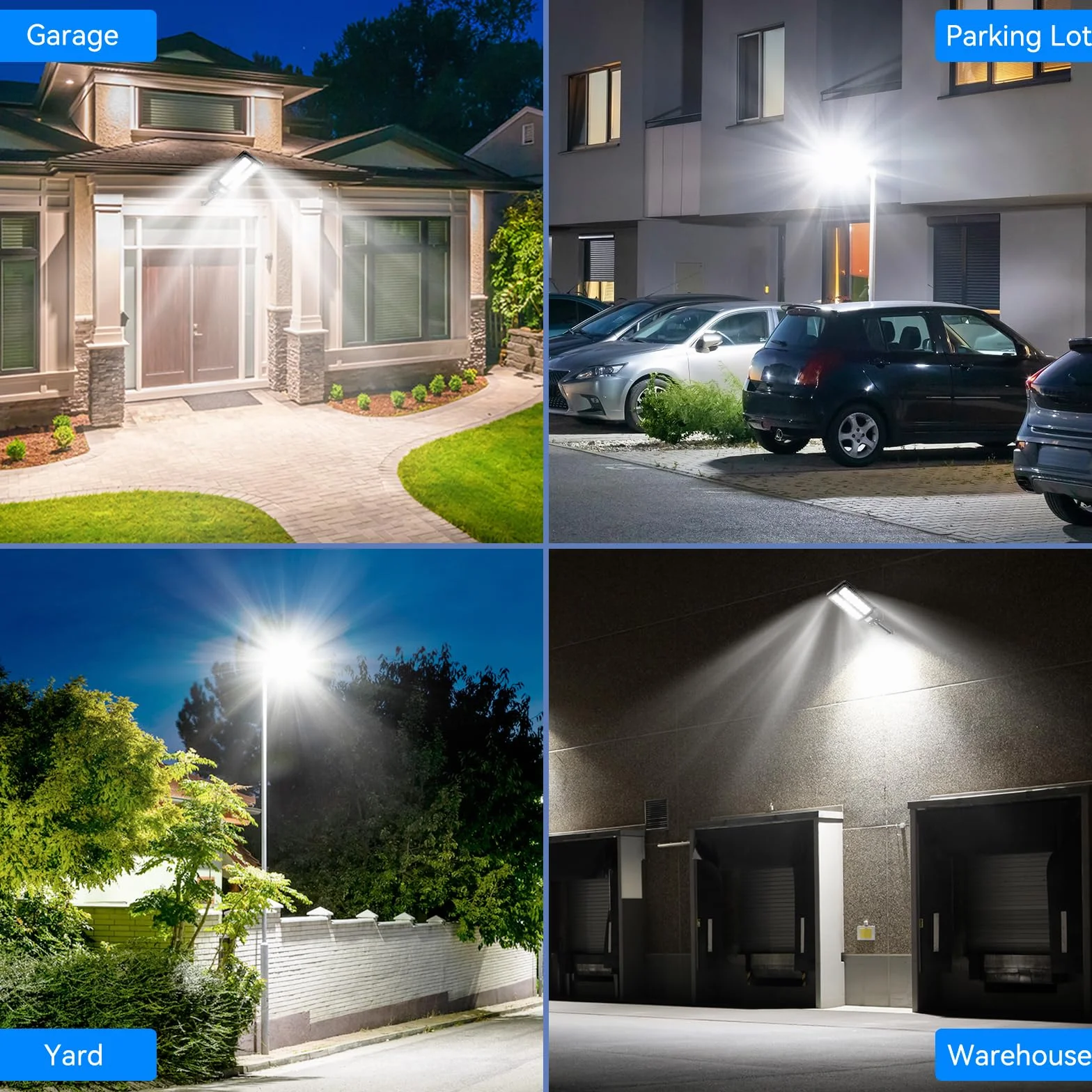 Adewalk 800W*2 Lampe Solaire Extérieure IP66 avec Télécommande et Capteur de Mouvement, 6500K LED Jardin Garage Rue