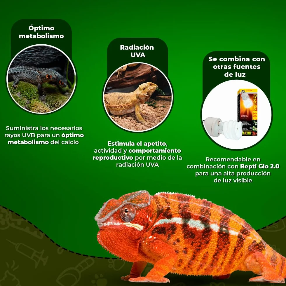 Exoterra Reptiglo Fluocompact 5.0 25 W Ampoule Reptiles Amphibiens