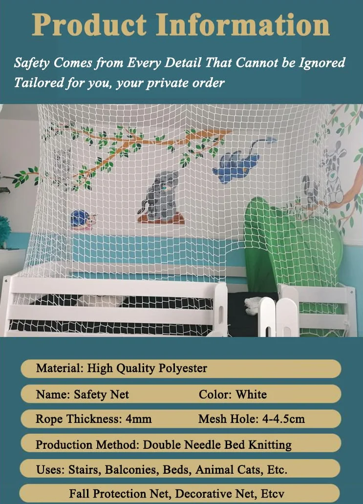 Filet De Sécurité Pour Lit Superposé Blanc 1M×2M Anti-chute Garde-corps Balcon