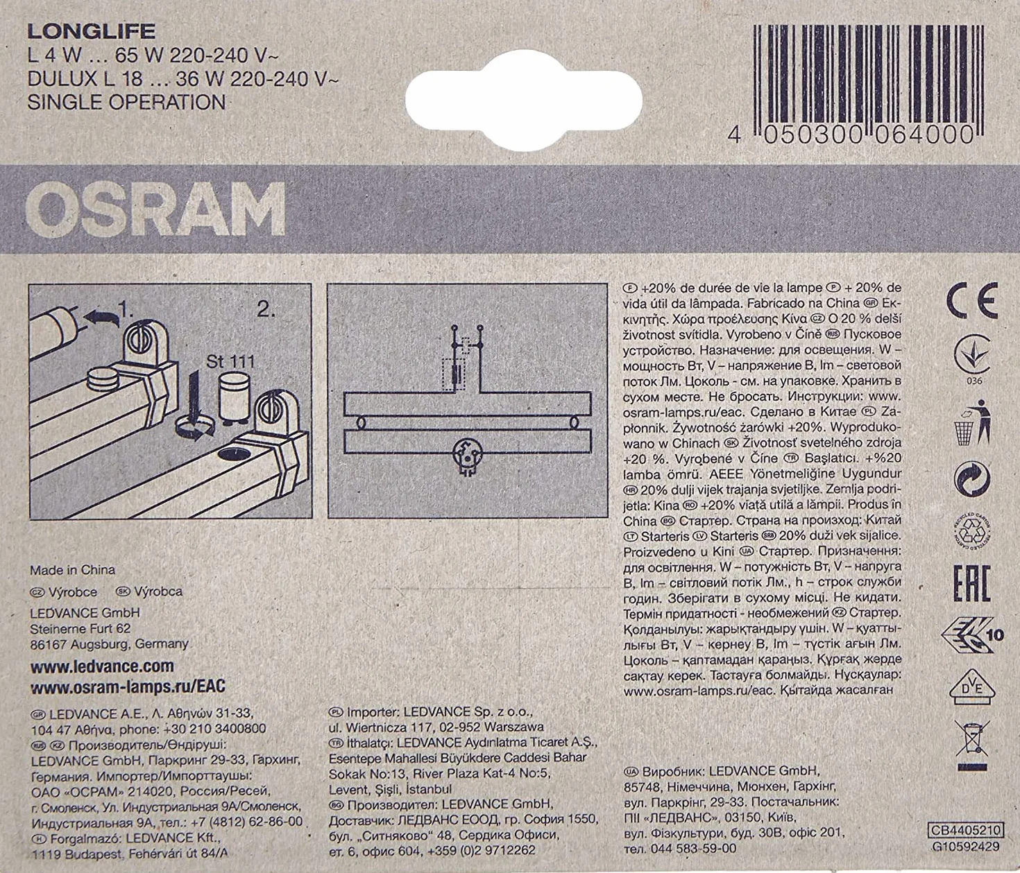 Osram Starters 230 V AC Set de 2