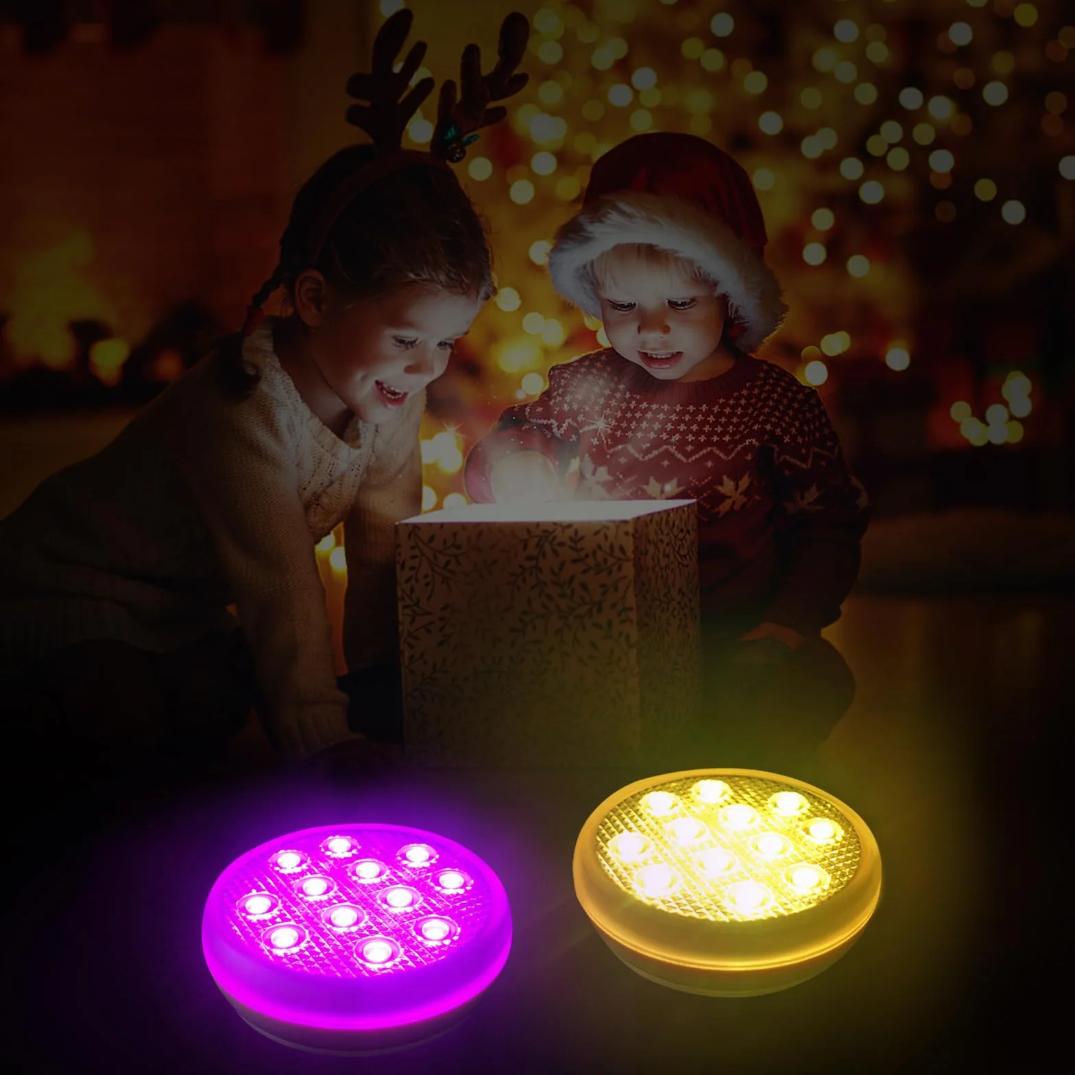 TEPENAR Lot de 2 lampes de piscine submersibles rechargeables USB-C télécommandées 16 couleurs avec aimant