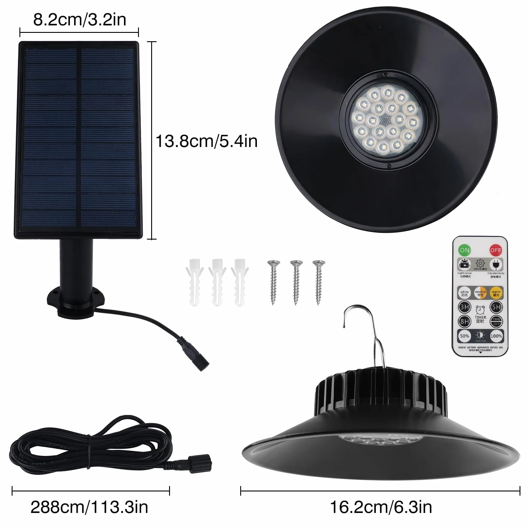 NATPOW Lampe Solaire Extérieur Suspendue IP65 Jardin Terrasse 2 Pièces