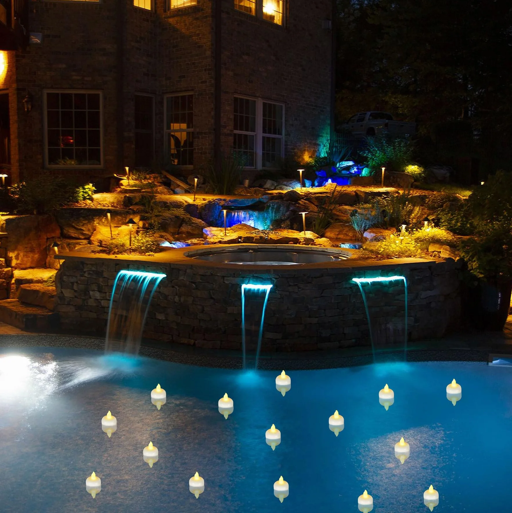 Bougies LED flottantes étanches Lot 96, sans flamme, blanches, pour mariage