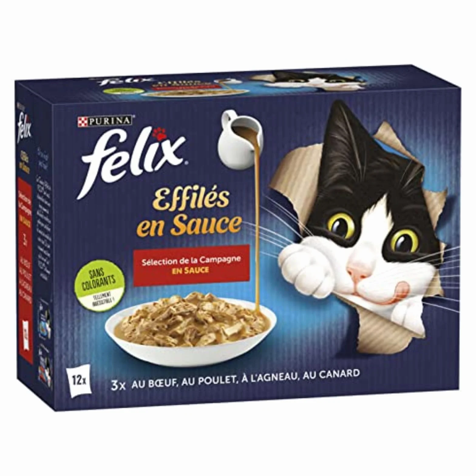 FELIX Tendres Effilés Encore Plus de Sauce Campagne 12x85g