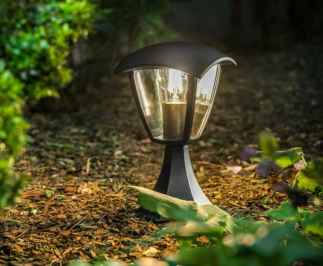CGC Lighting Black Post Light Lantern Outdoor Garden Path Lamp