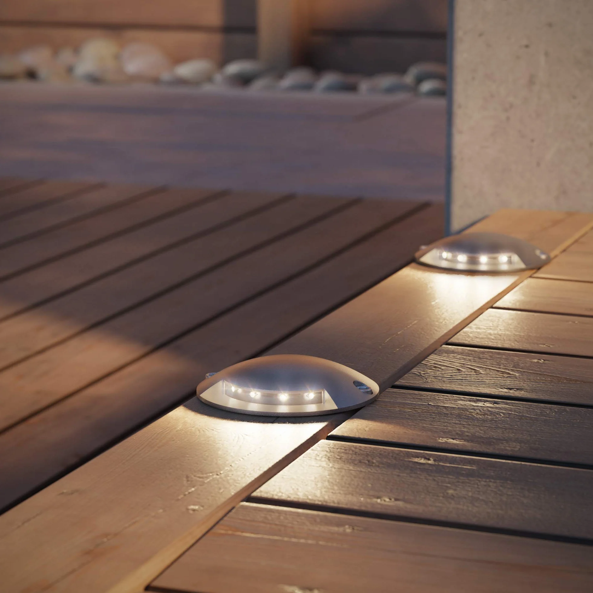 ledscom.de Bunda Lampe LED de sol en saillie extérieur carrossable blanc chaud 4 pièces