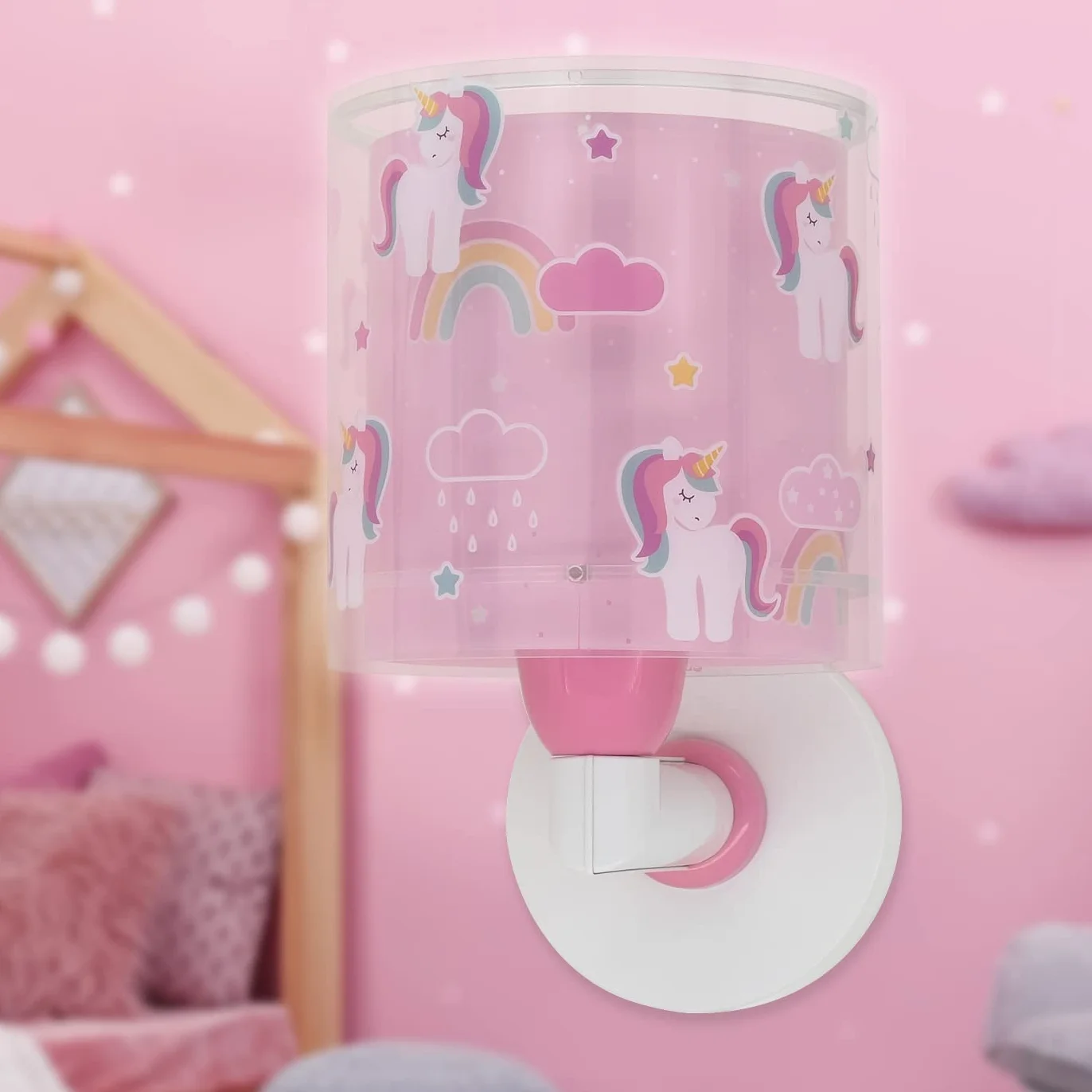 Dalber Applique murale enfant Licornes Animaux Unicorns Lumière murales Chambre Rose